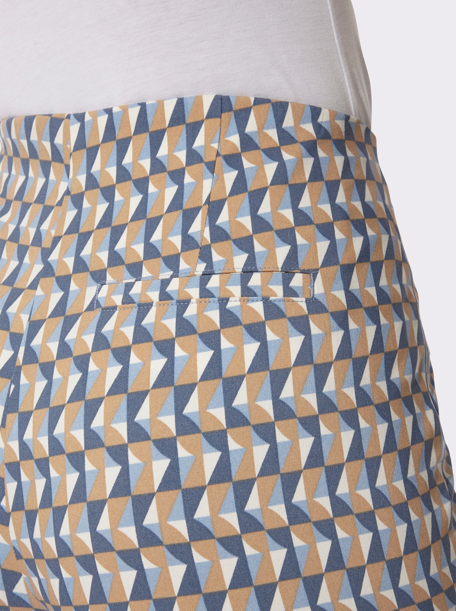 Bengalinhose mit Rundum-Dehnbund - camel-bleu-bedruckt