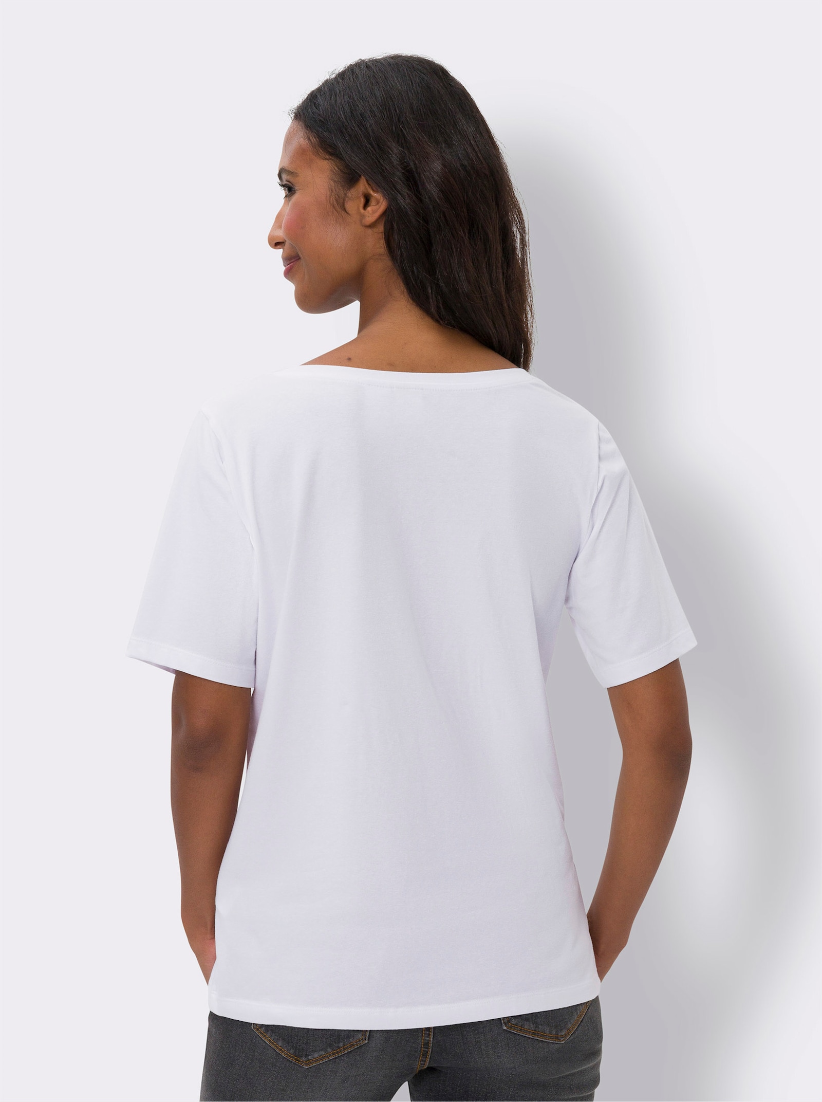 heine T-shirt à encolure ronde avec imprimé - blanc