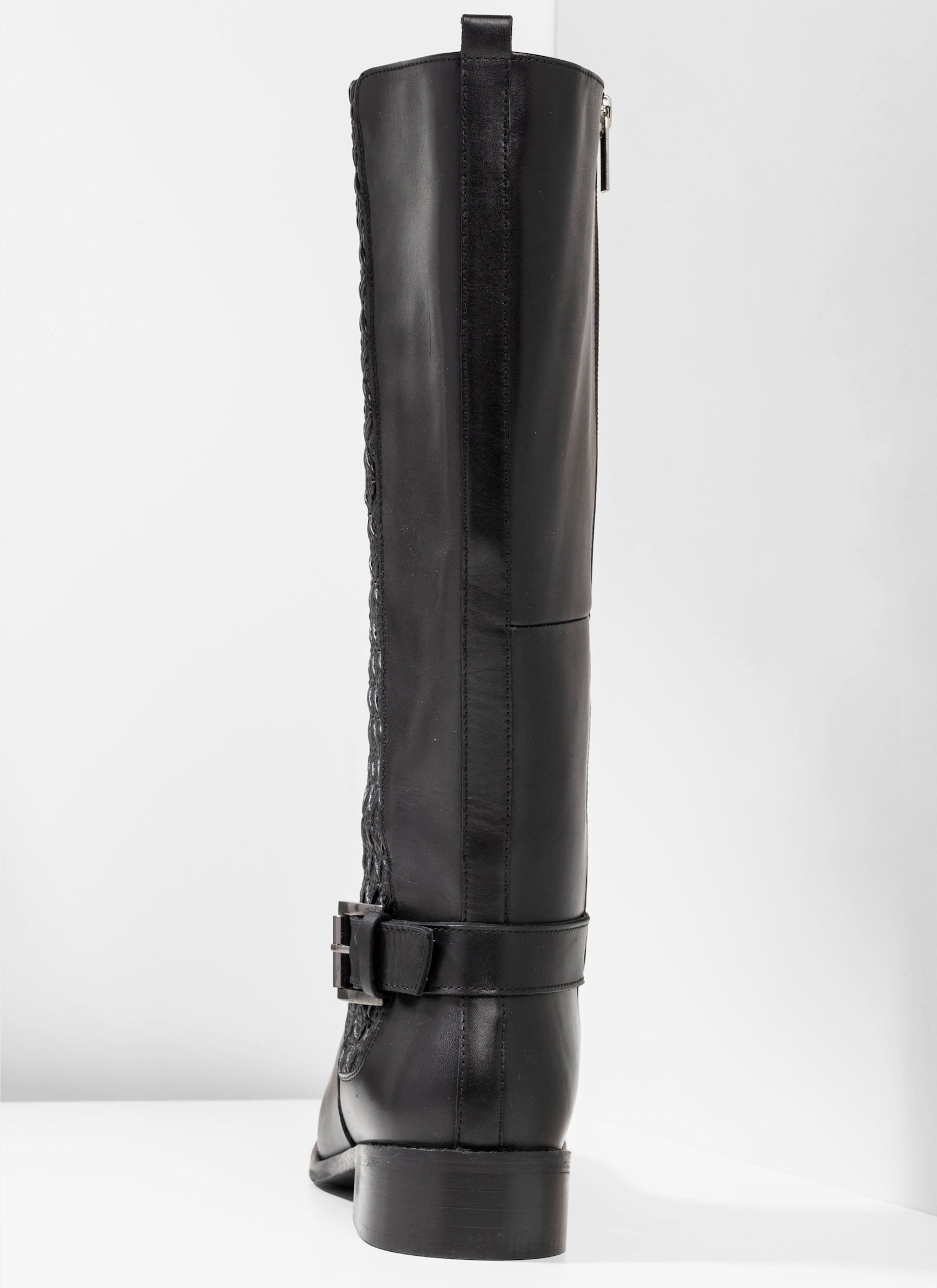 sheego Weitschaftstiefel mit Schnallenbändern - schwarz