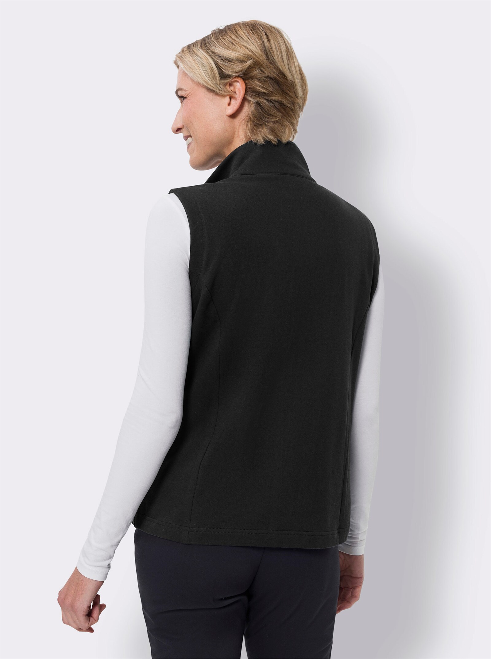 Sweatvest met ritssluiting - zwart