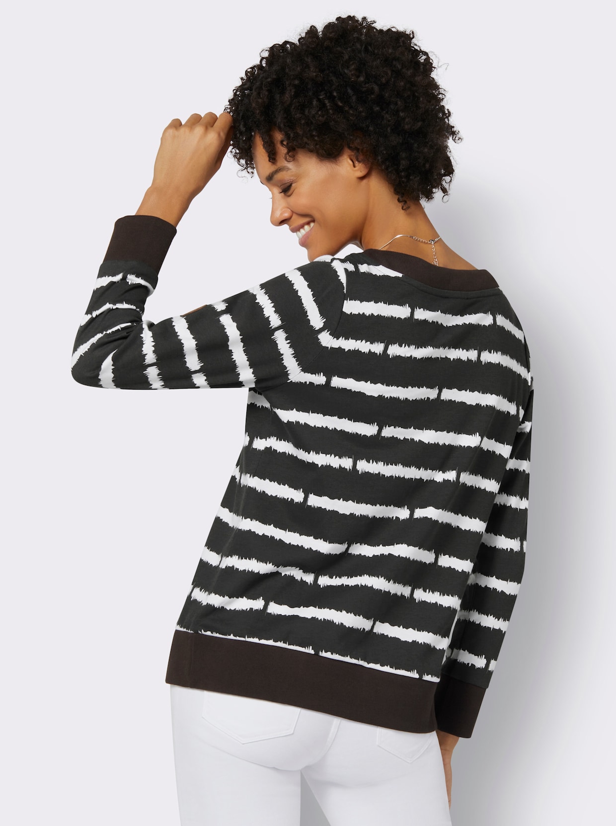 Sweatshirt - zwart/ecru