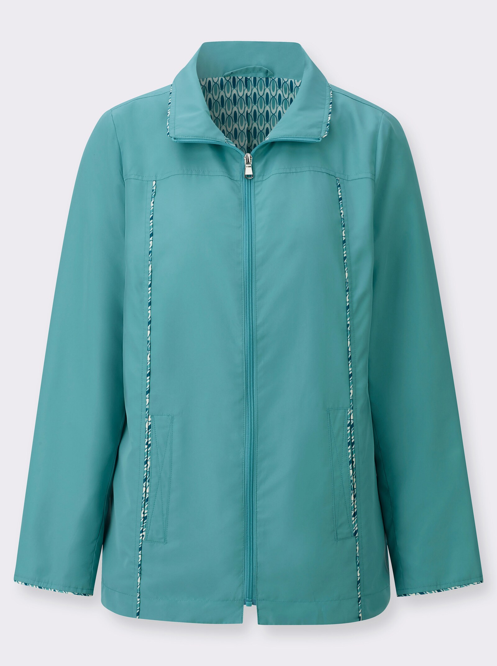 Übergangsjacke mit Cord-Paspelierungen - ozean