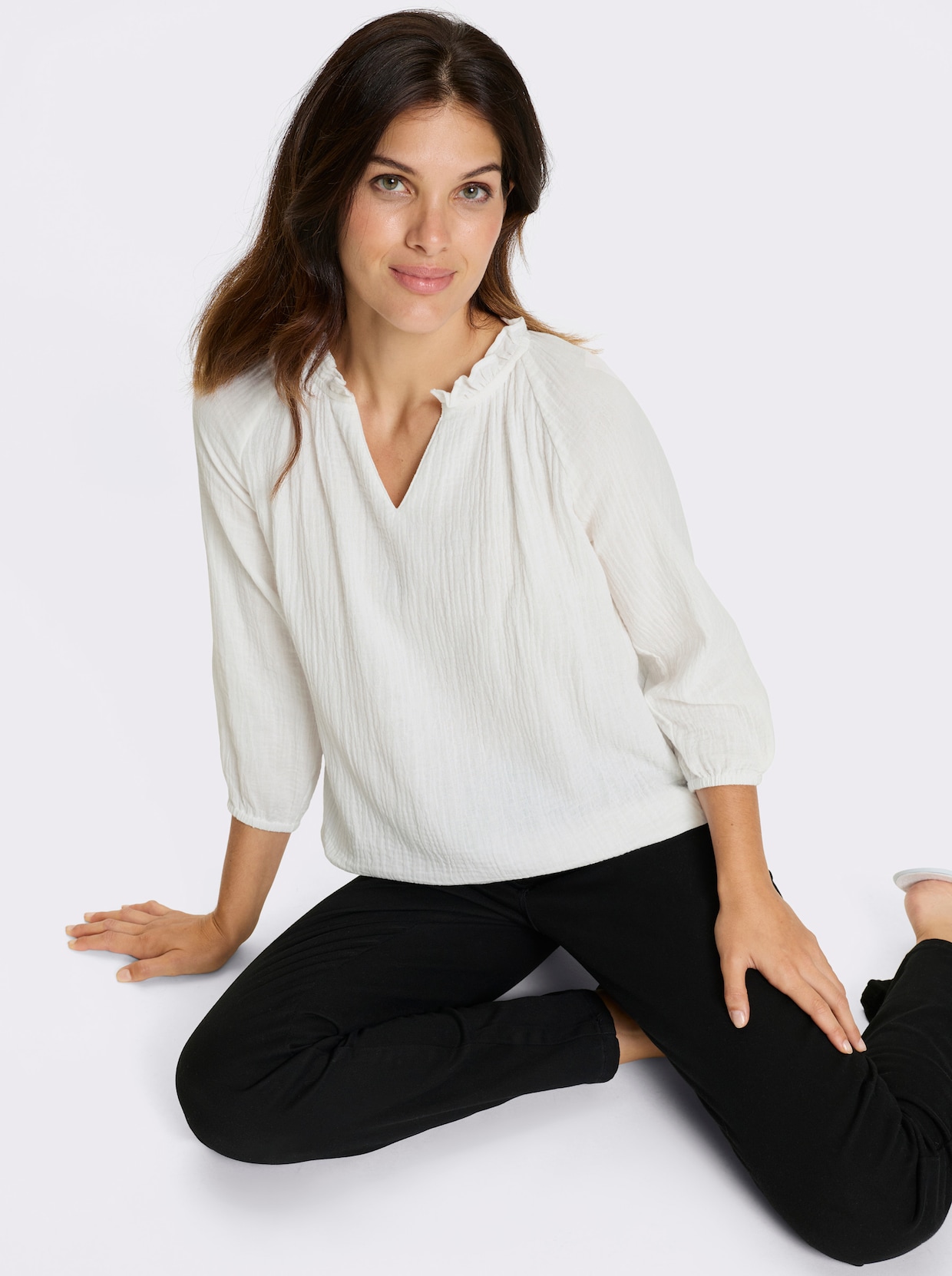 Schlupf-Bluse - weiß