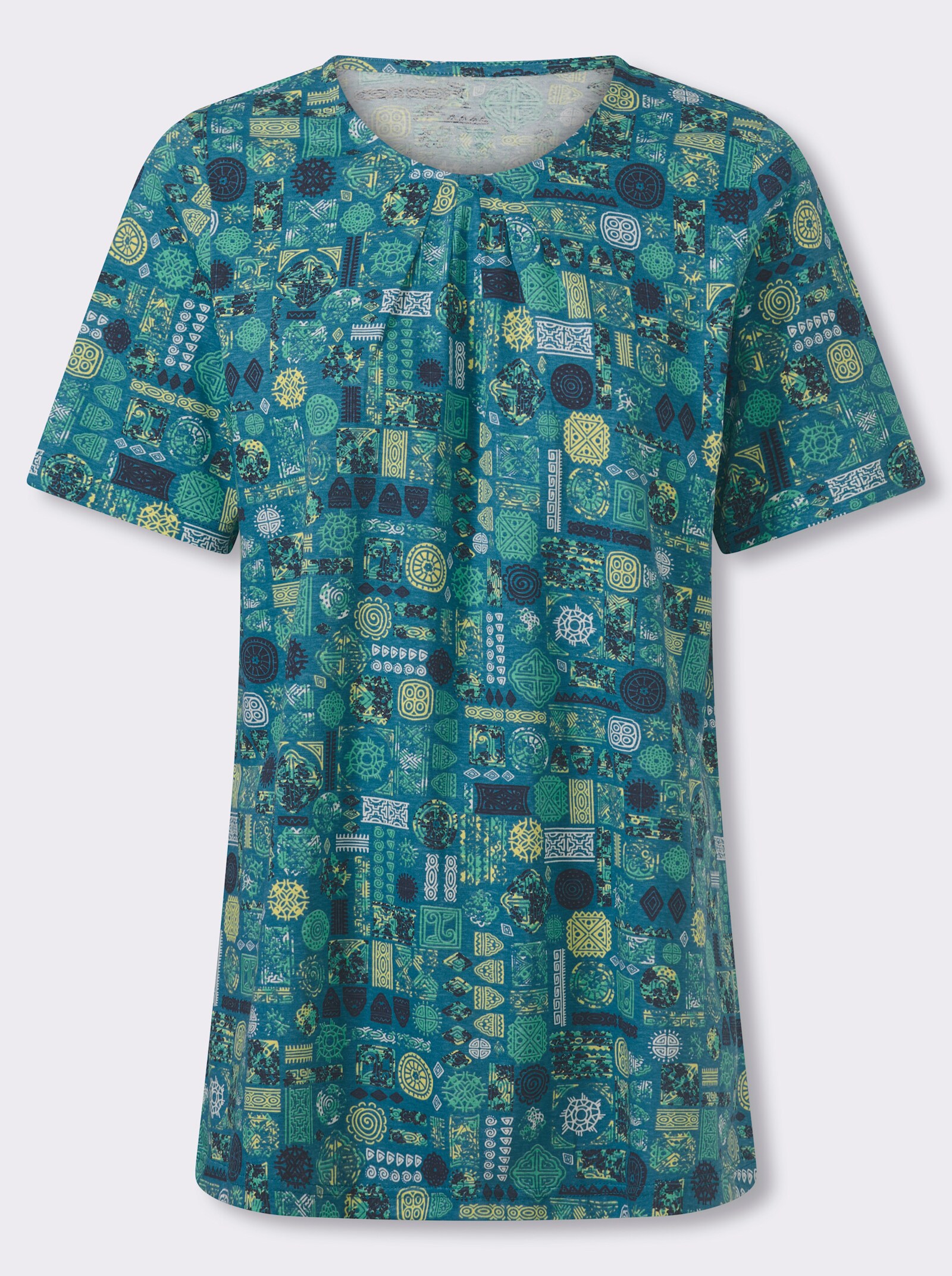 Longshirt - topas-blaugrün-bedruckt