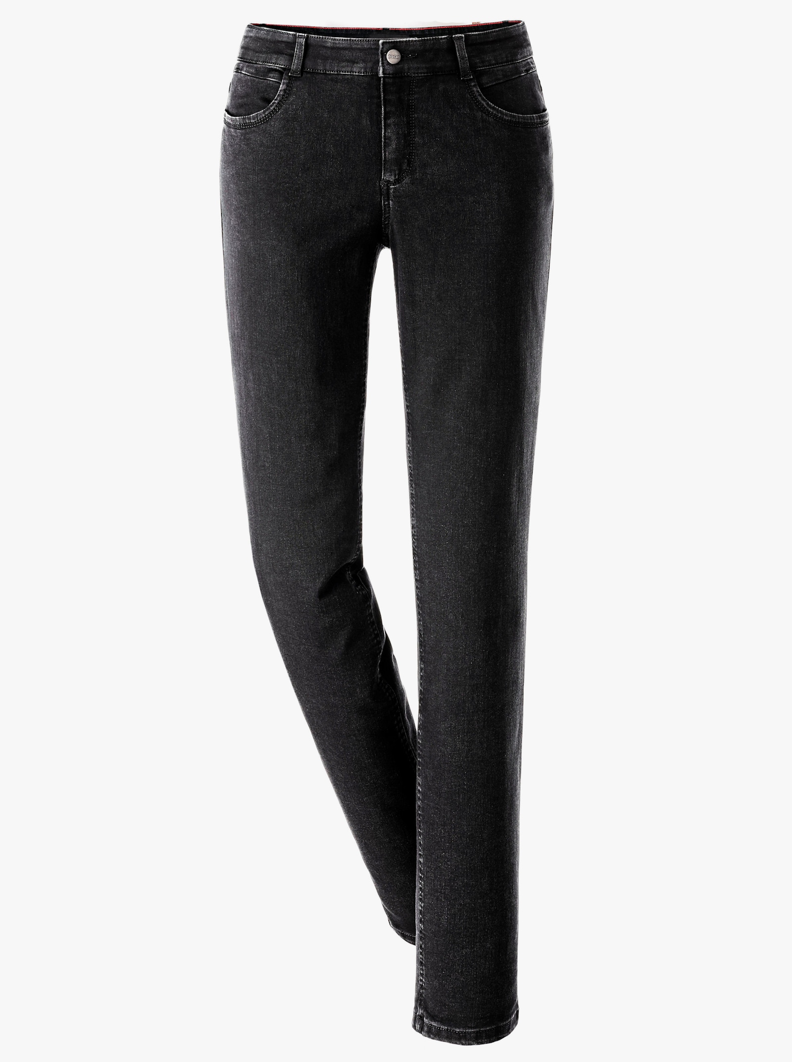 Ascari Stretch-Jeans in Röhren-Form - schwarz