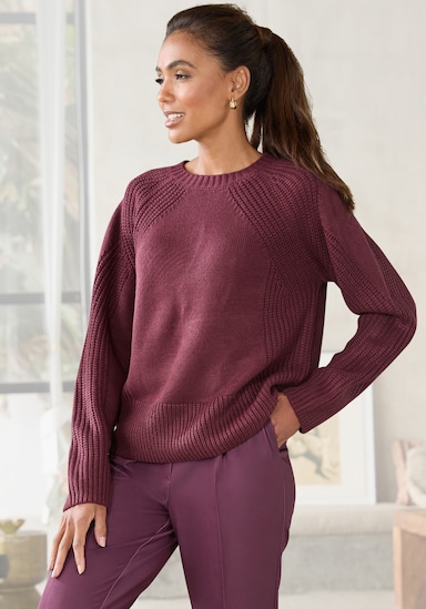 LASCANA Strickpullover - burgunder