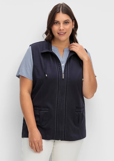 Shirtweste mit gerafften Taschen - marine
