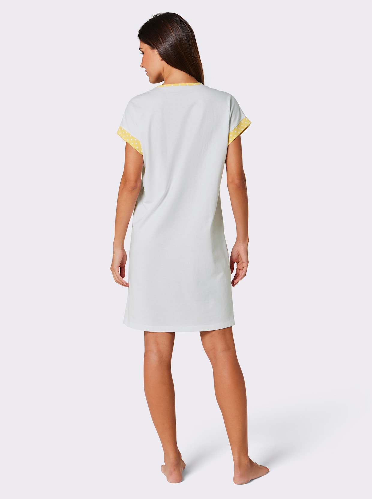 wäschepur Sleepshirts - weiß + weiß-gelb-getupft