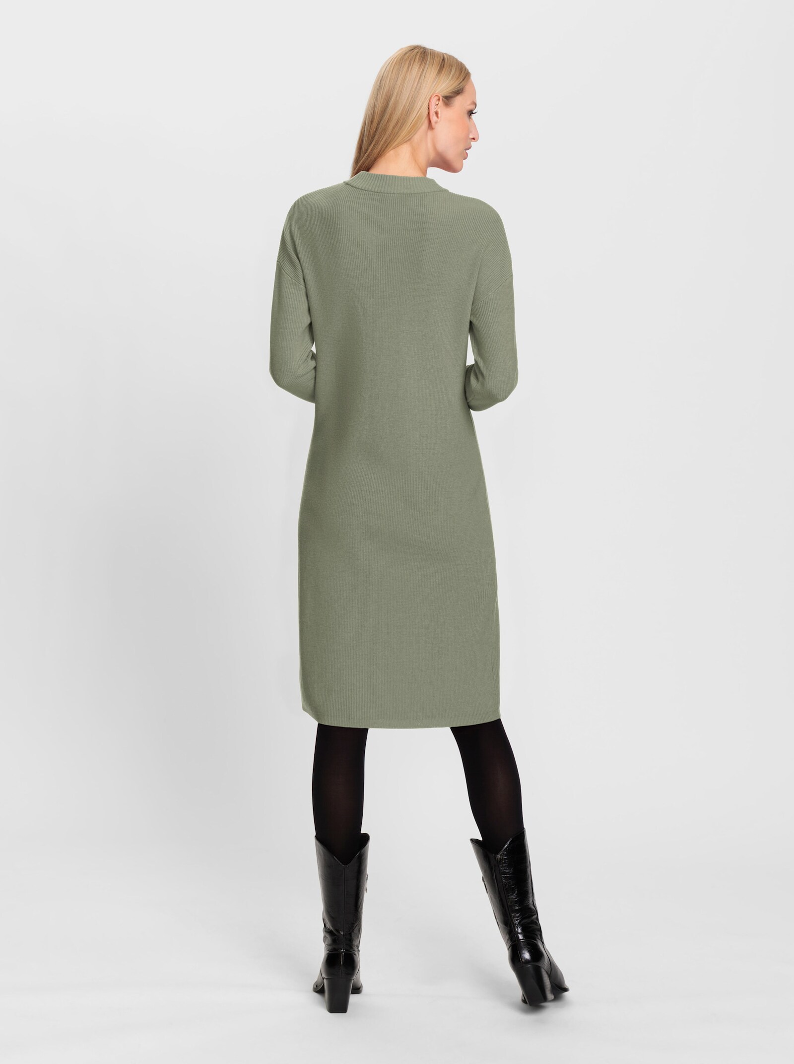 heine Strickkleid mit Ripp-Muster - khaki