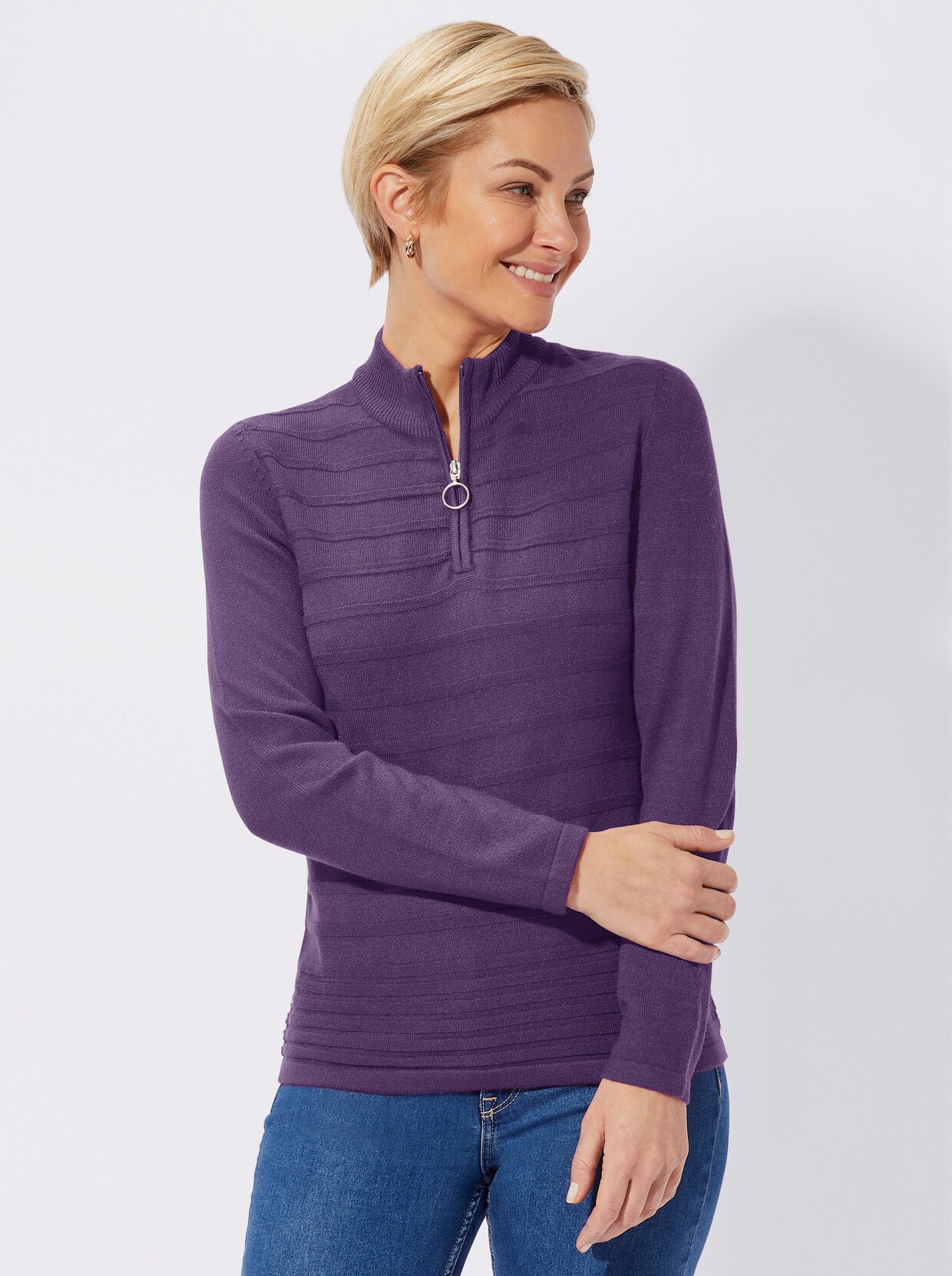 Stehkragenpullover - lila
