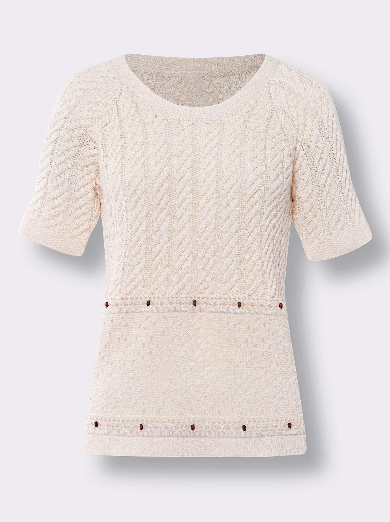 heine Kurzarmpullover - champagner