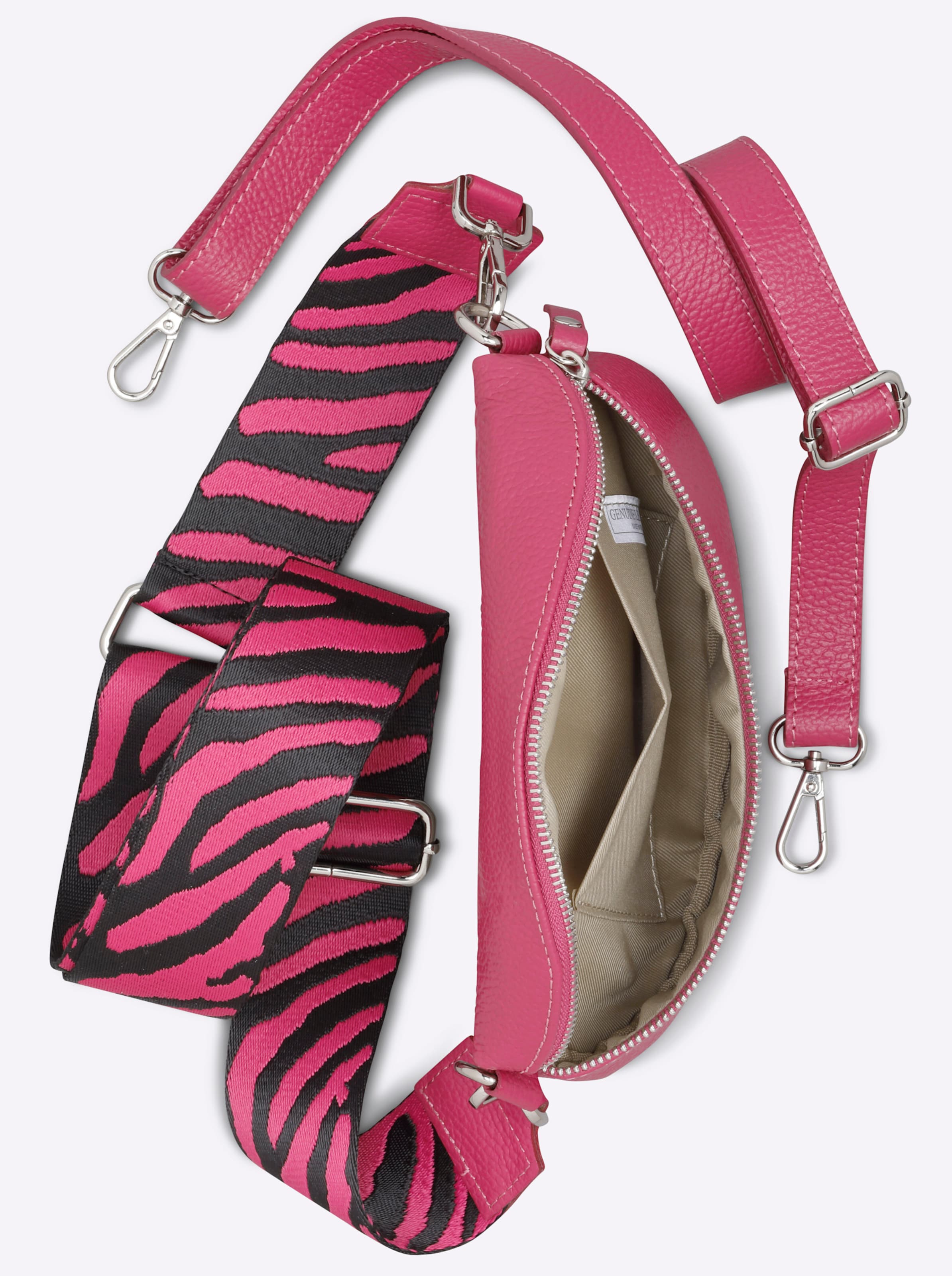 teilige günstig Kaufen-Tasche in pink von heine. Tasche in pink von heine <![CDATA[Tasche 3-teilige Bodybag aus echtem Rindleder. Mit zwei abnehmbaren Schulterriemen. Hauptfach mit Reißverschluss. Kleines Steckfach innen. Ca. 22x13 cm.]]>. 
