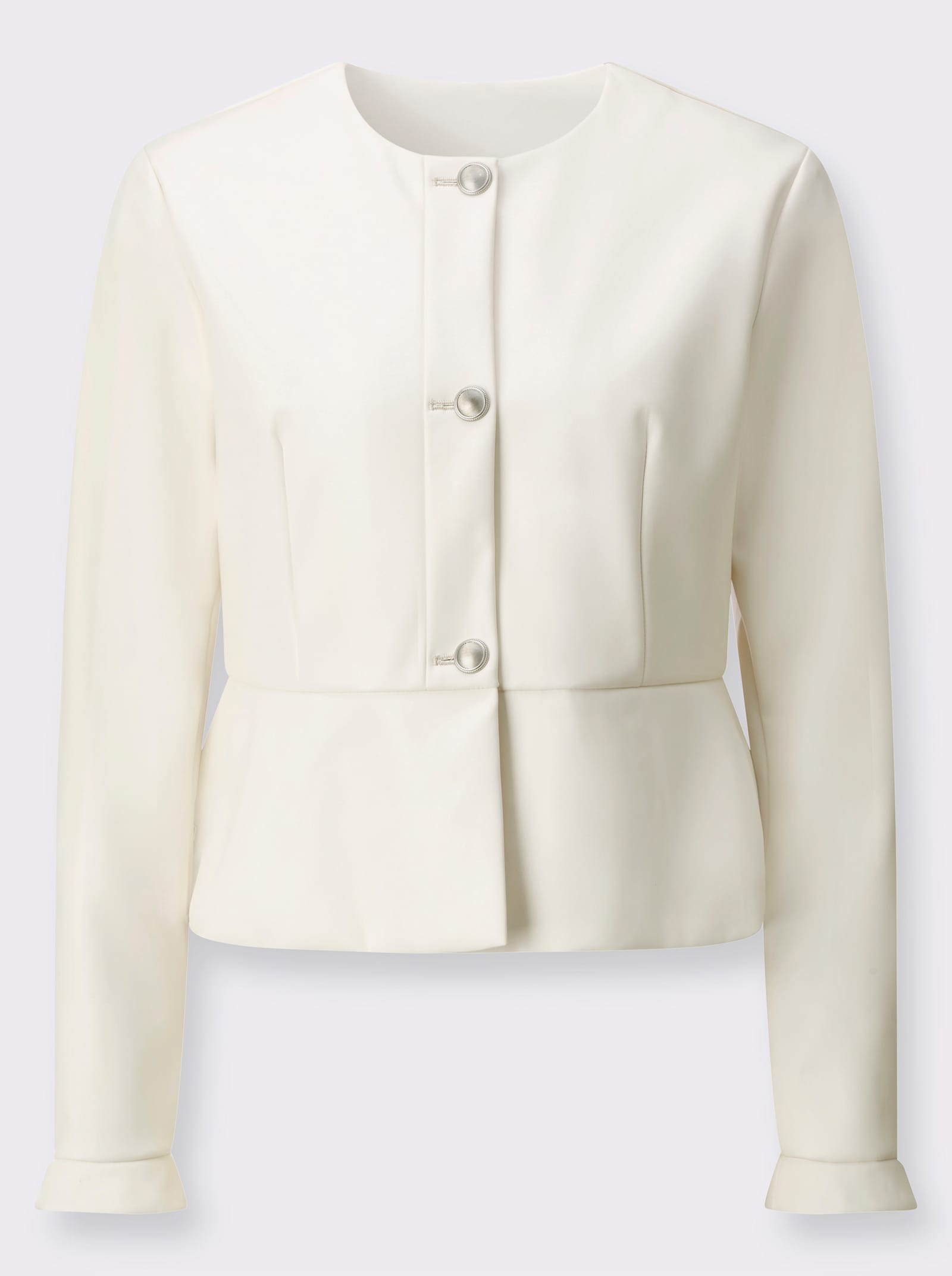 Mainpol Lederimitat-Blazer mit Schößchen - champagner