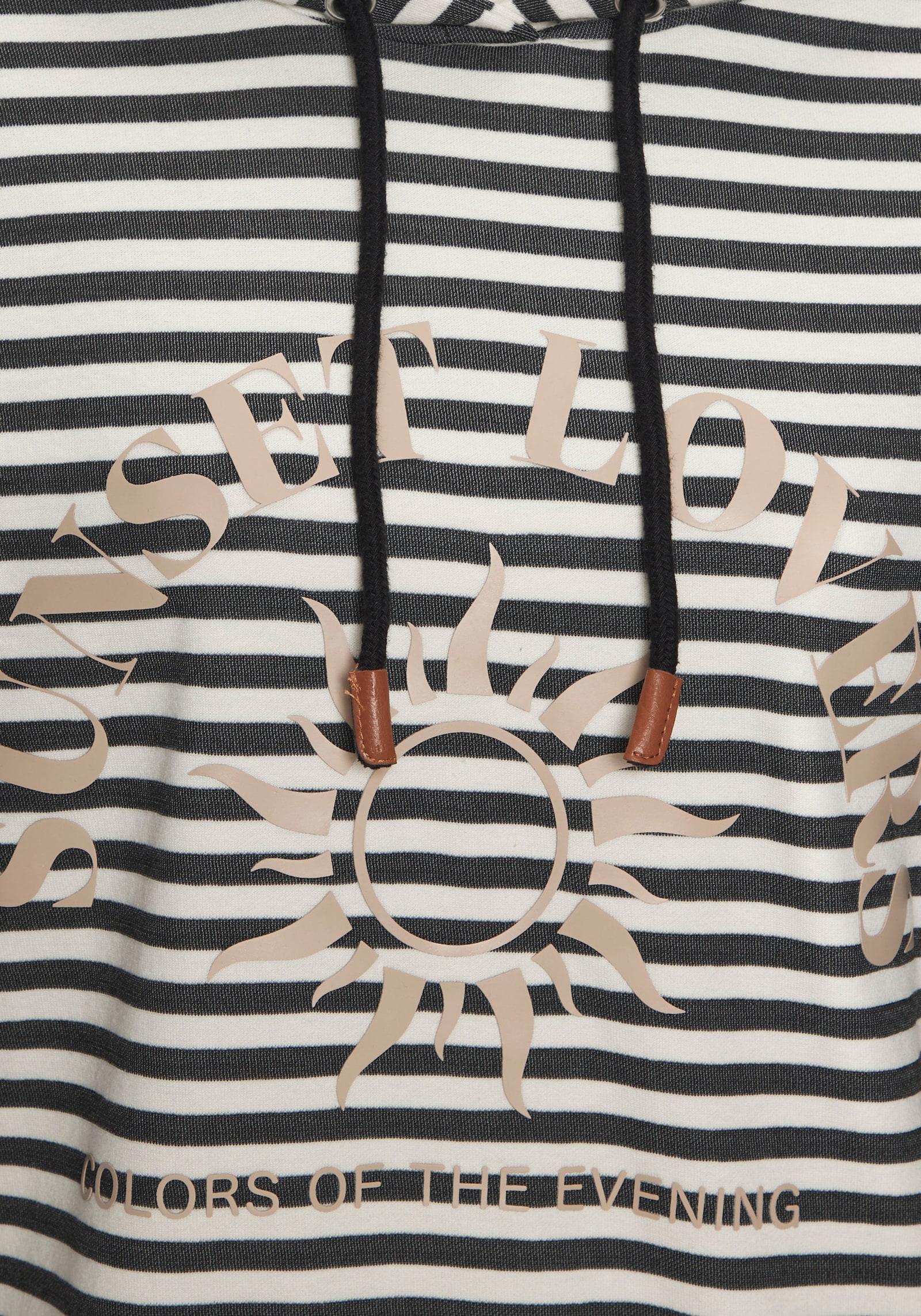 H.I.S Pull à capuche - noir à rayures