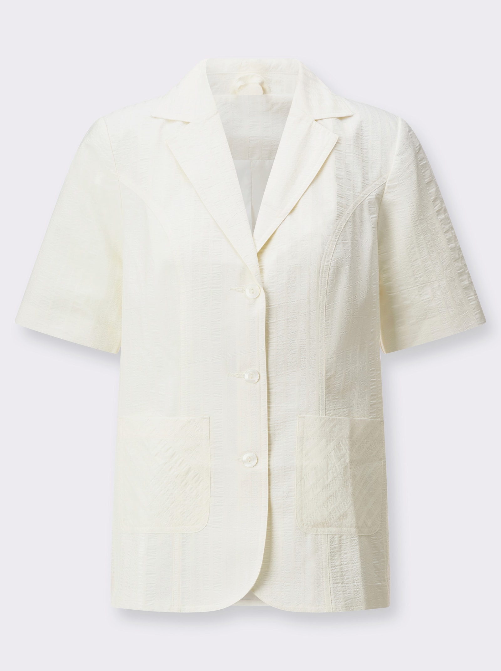 Blusenblazer in Seersucker-Qualität - ecru
