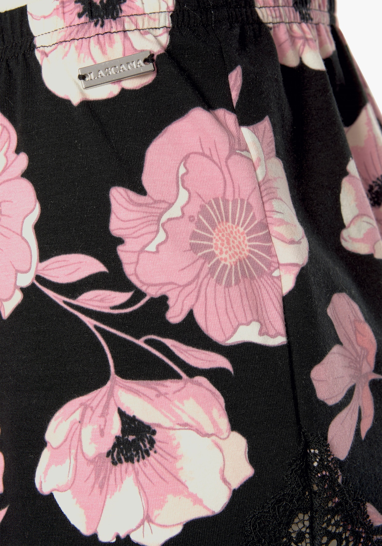 LASCANA Shorts - rose-noir-à motifs à fleurs