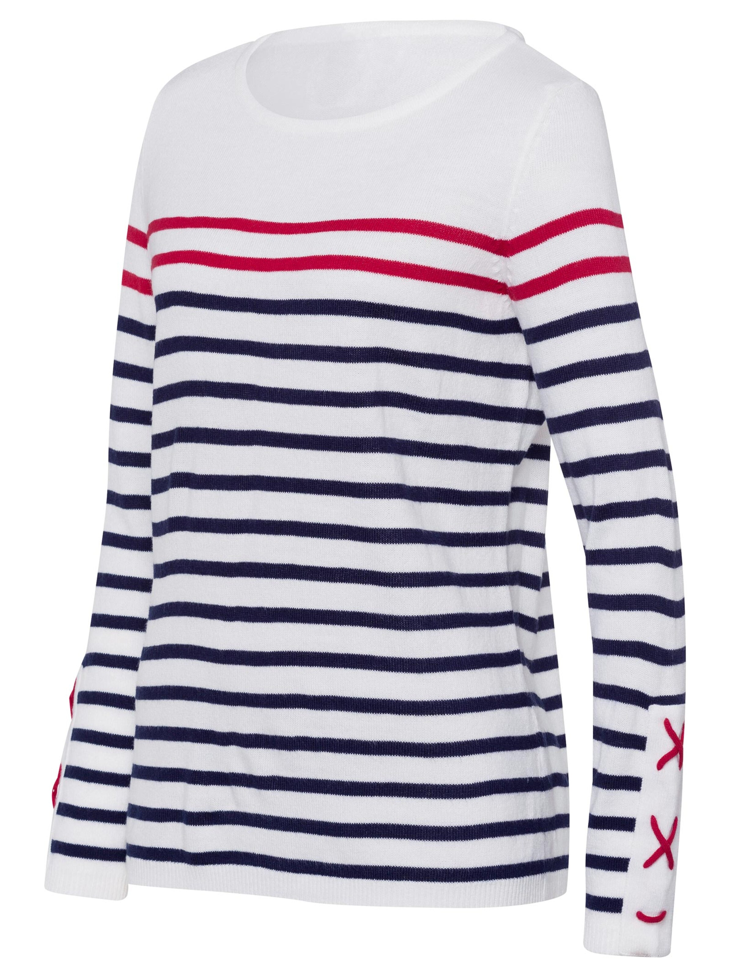 Pullover - marine-geringelt