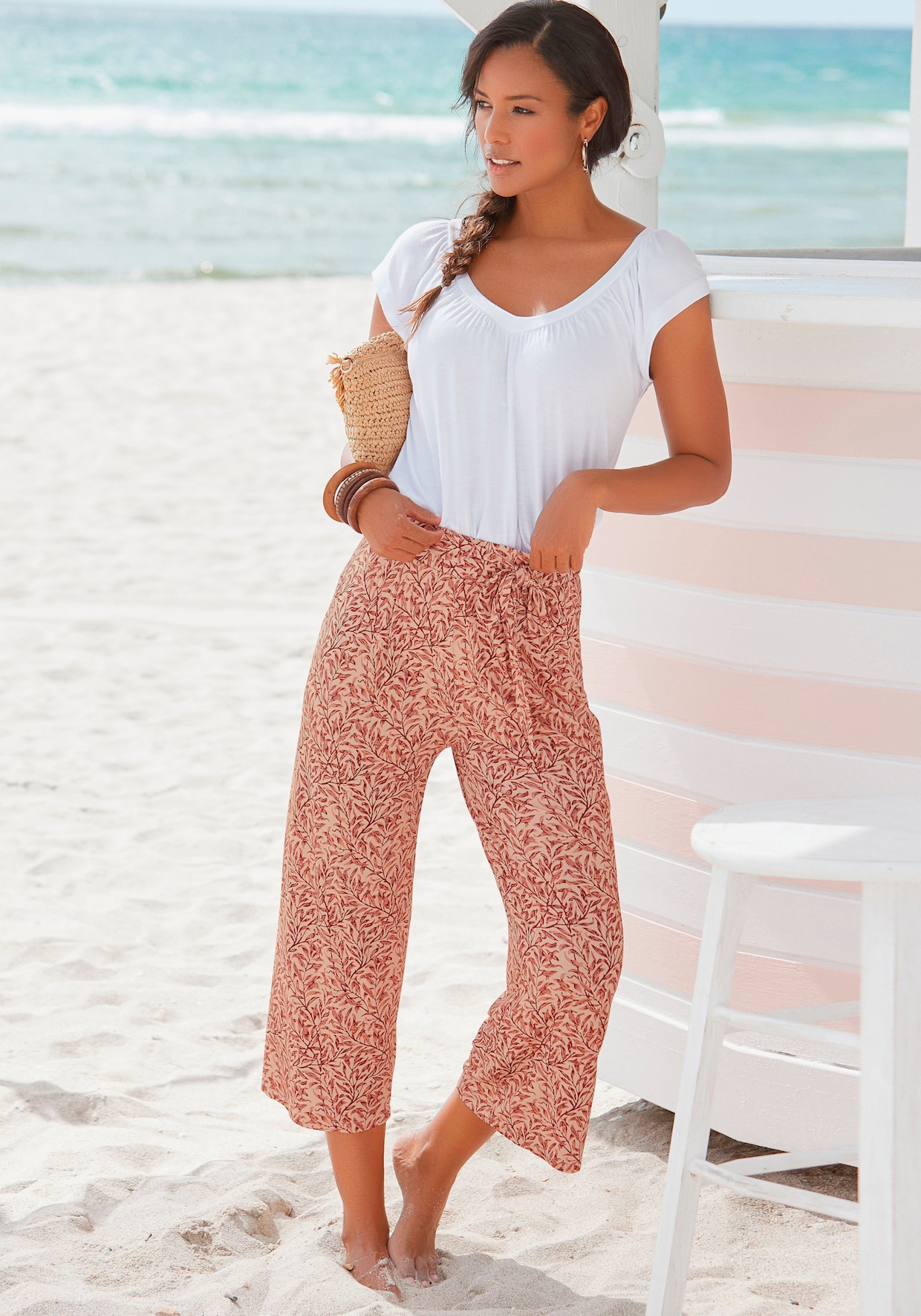 Beachtime Culotte - rot bedruckt