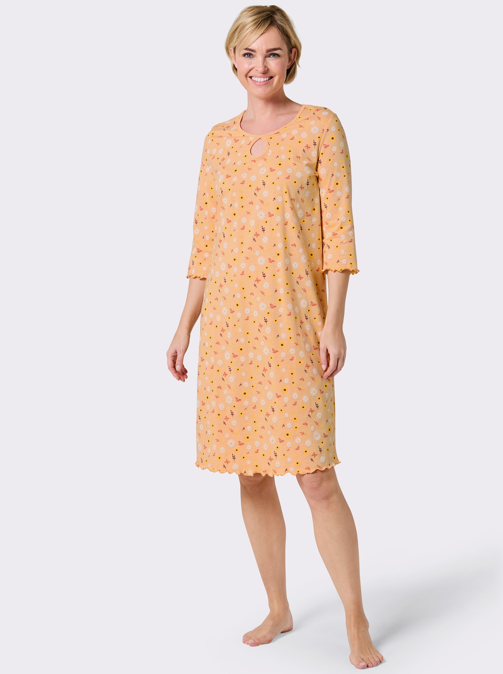 wäschepur Nachthemden im 2er-Pack - apricot + apricot-bedruckt