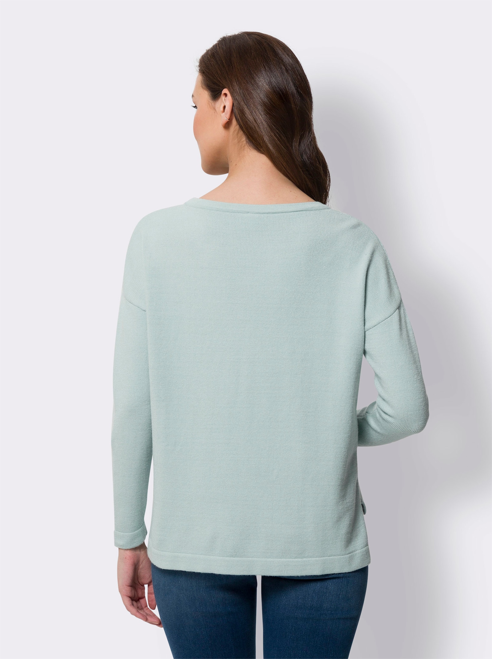 heine Strickpullover mit Effektgarn - kalkmint