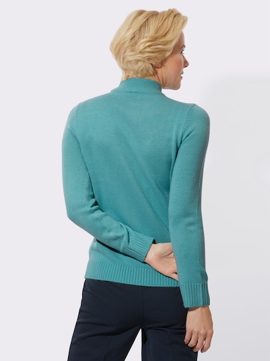 Stehkragenpullover mit Zierperlen - ozean