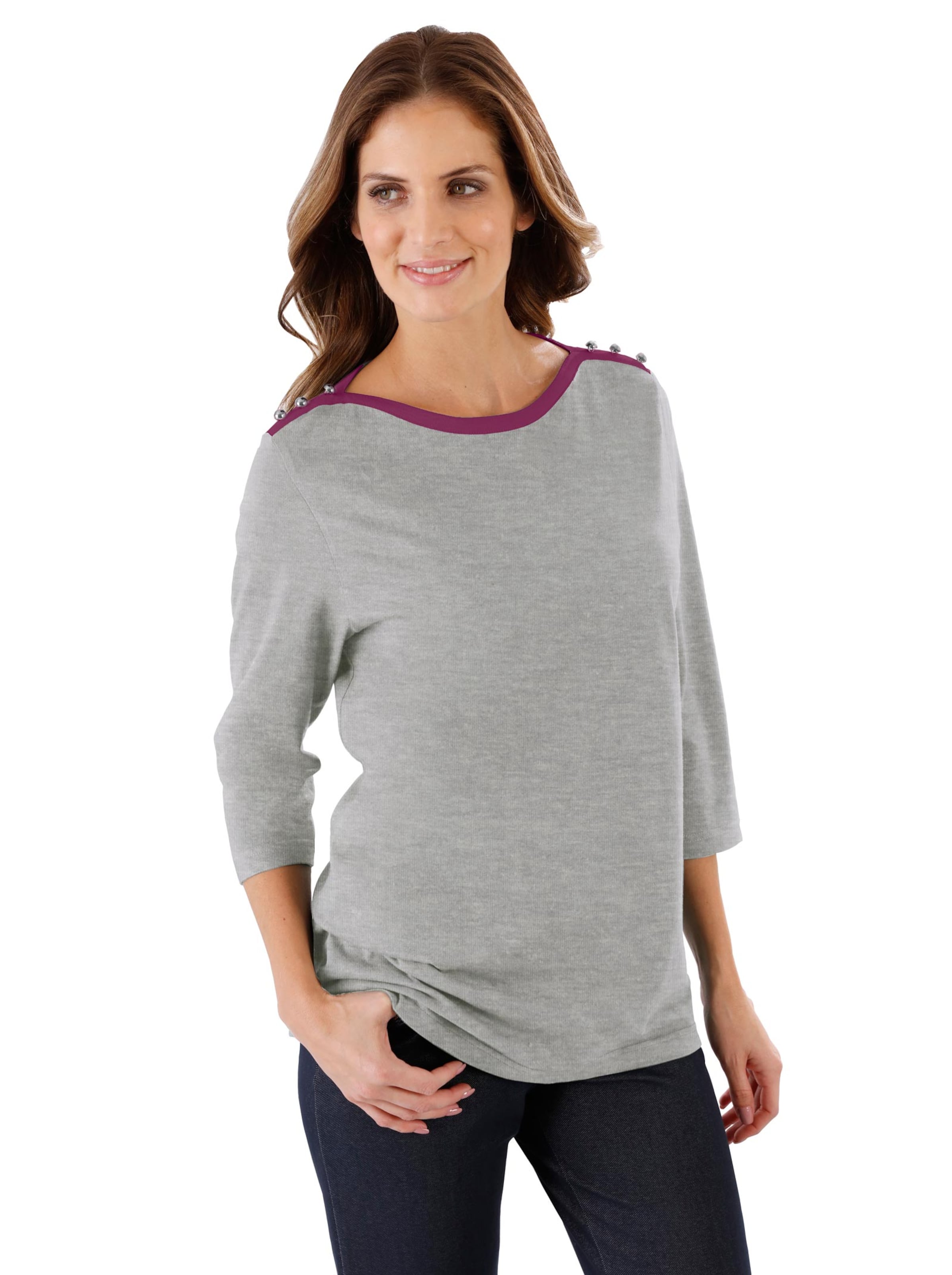 Freizeitshirt - hellgrau-meliert