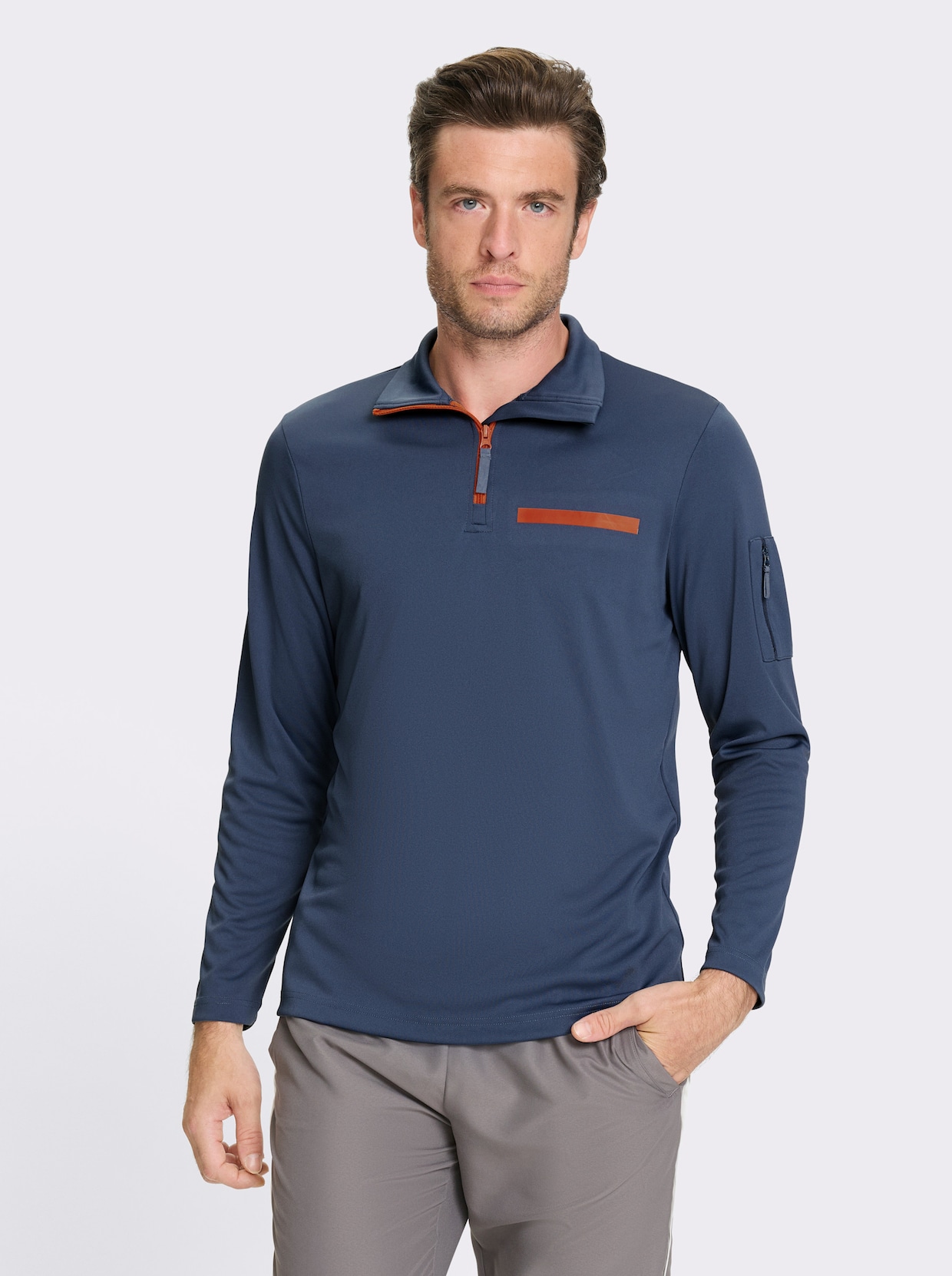 Catamaran Sports Sweatshirt in Interlock-Qualität - rauchblau