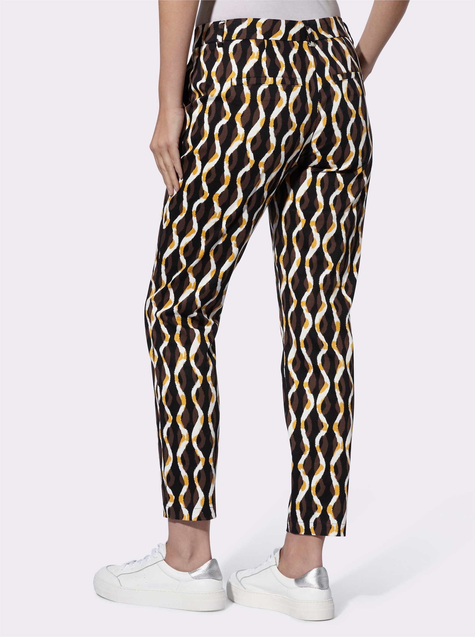 heine Druckhose in 7/8-Länge - schoko-ecru-bedruckt