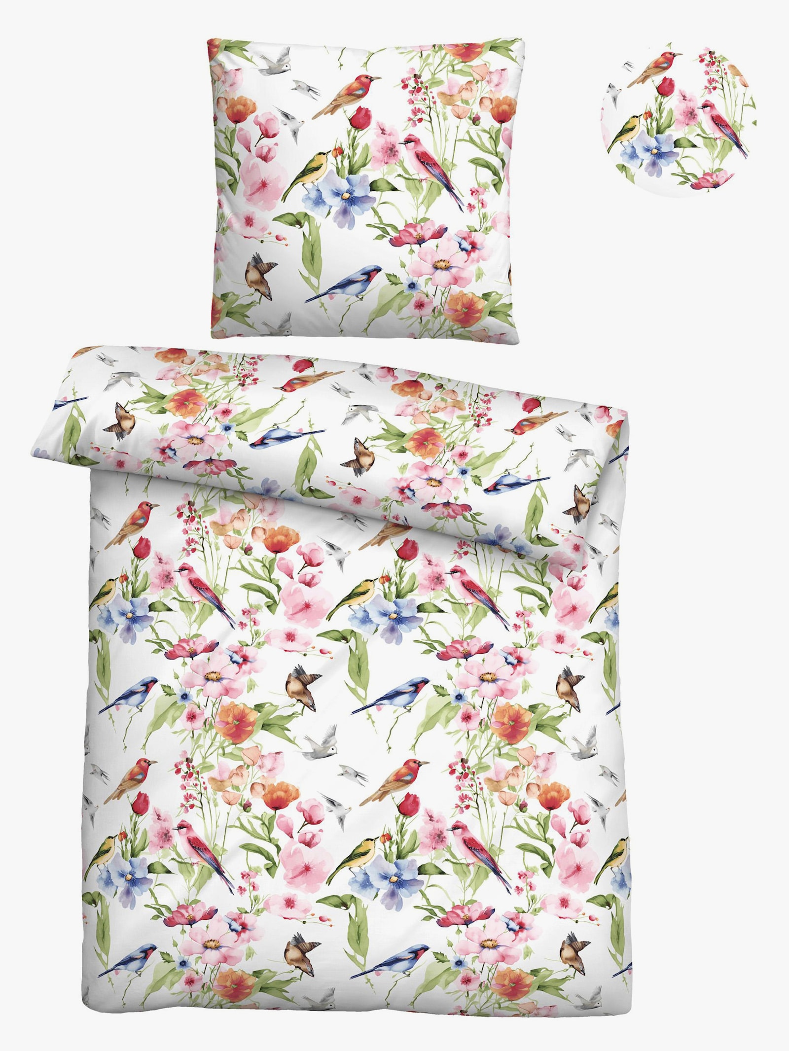 Biberna Bettwäsche - weiß-bedruckt