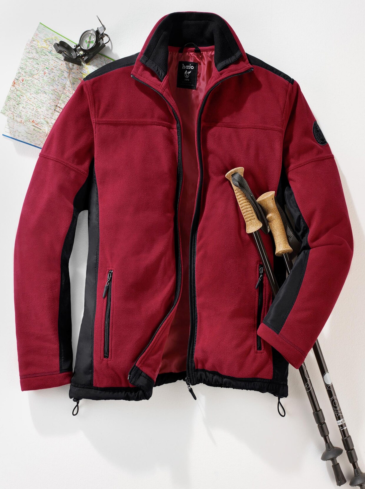 Hajo Fleece-Jacke - bordeaux