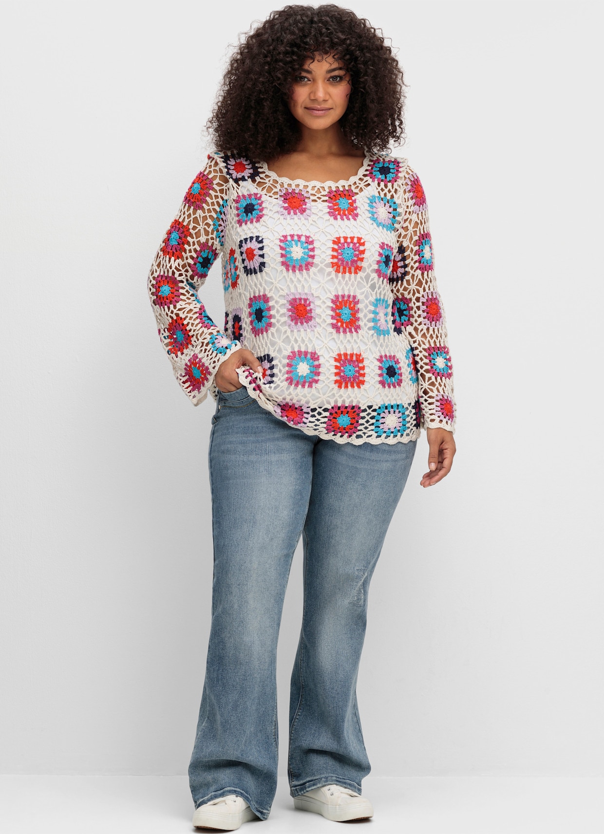 sheego by Joe Browns Tricotvest - offwhite