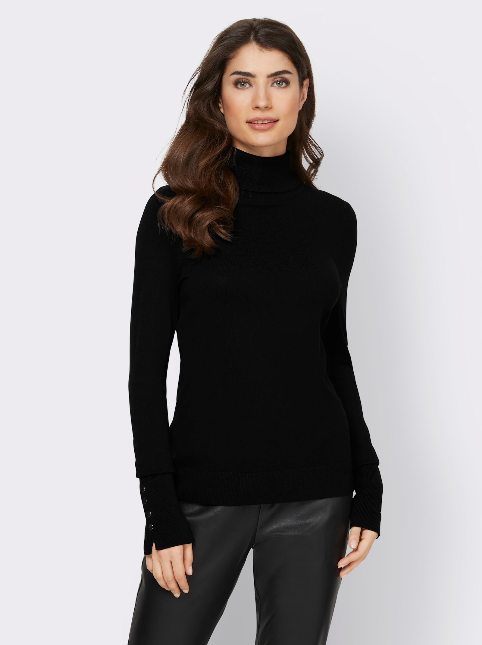 heine Rollkragenpullover in Viskose-Qualität - schwarz