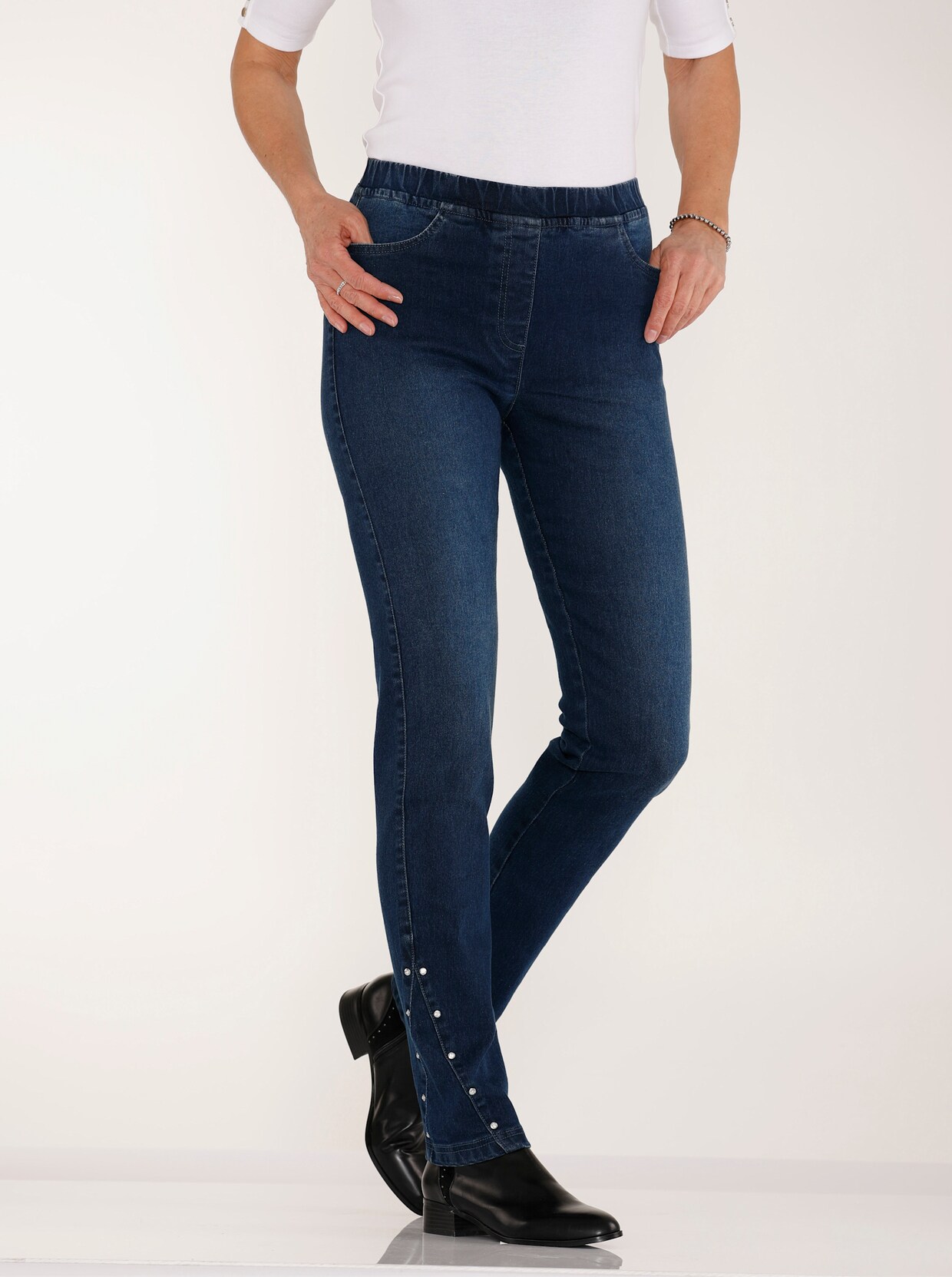 Schlupfjeans - blue-stone-washed