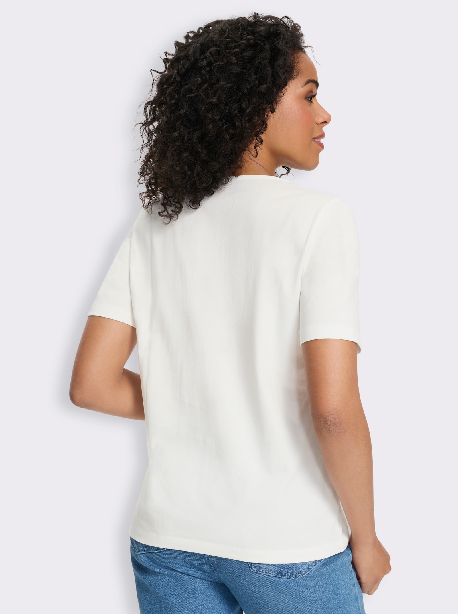 Shirts (2 stuks) - ecru + ecru/zwart bedrukt