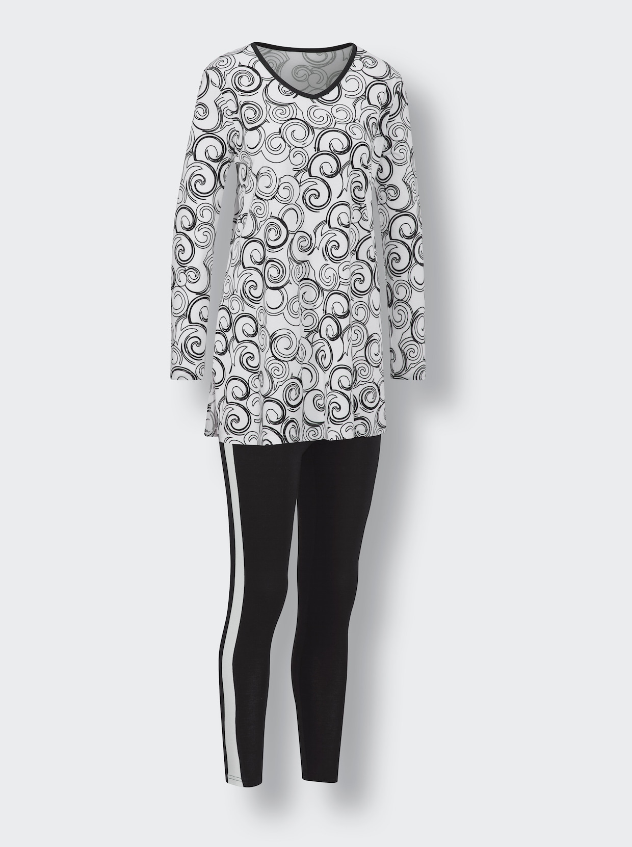 wäschepur Schlafanzug - weiß-schwarz