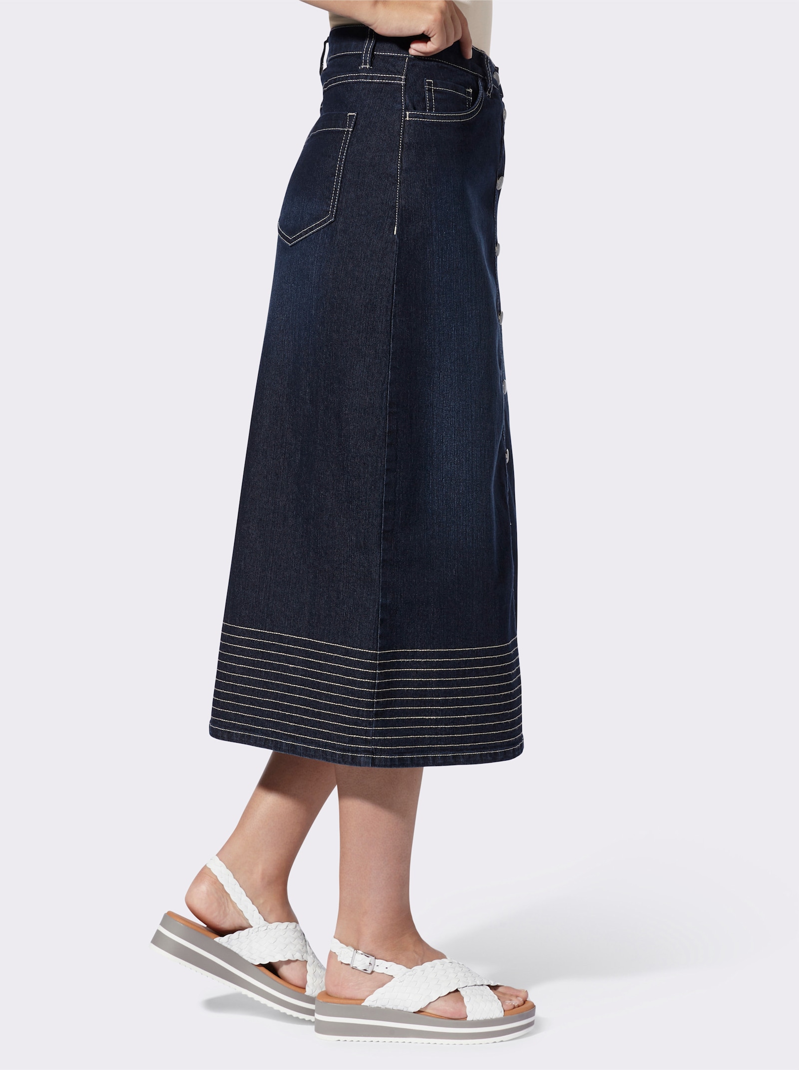 heine Jeansrock mit Kontrastnähten - dark blue