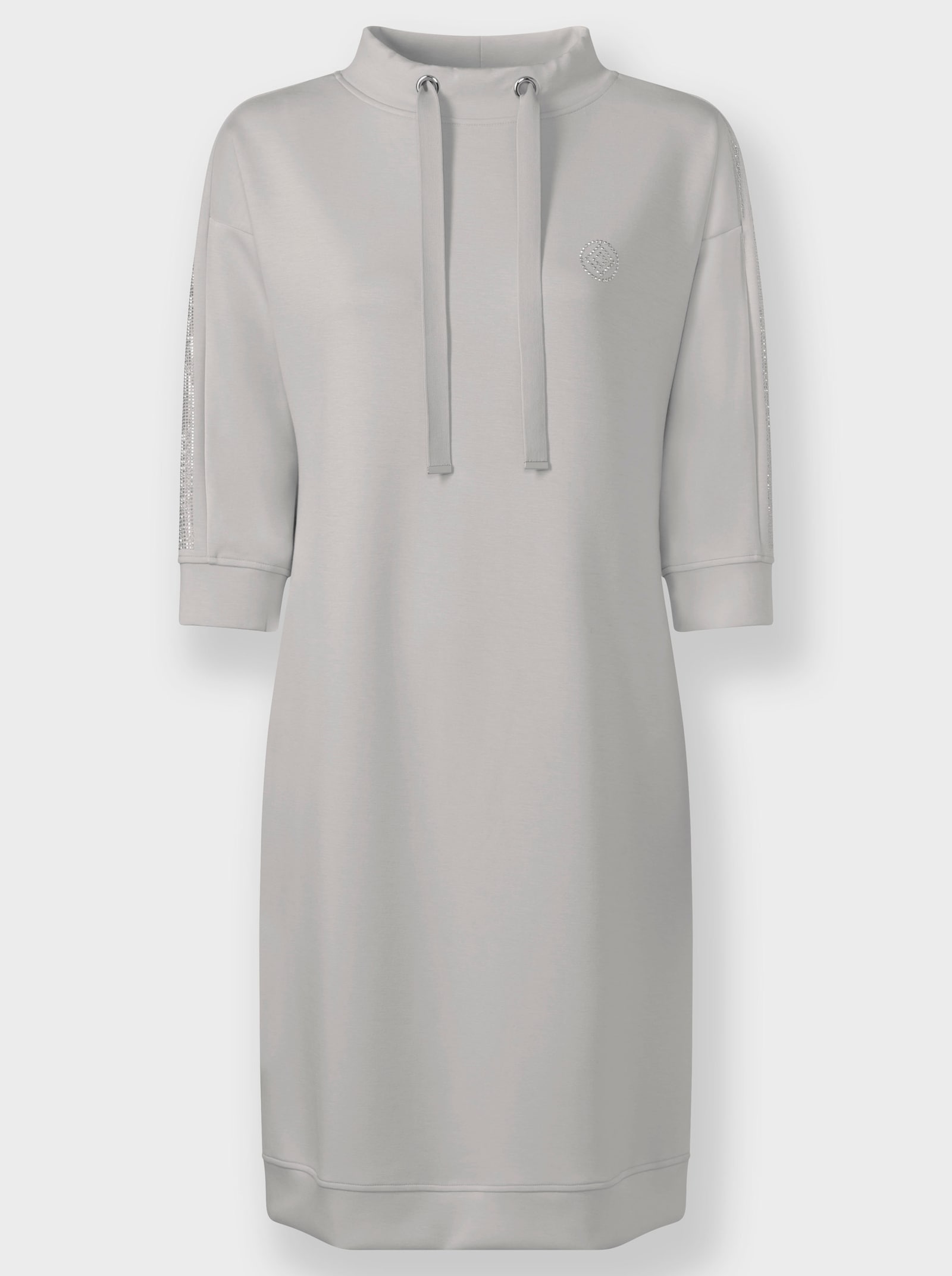 heine Freizeitkleid mit Glitzerstein-Applikation - hellgrau