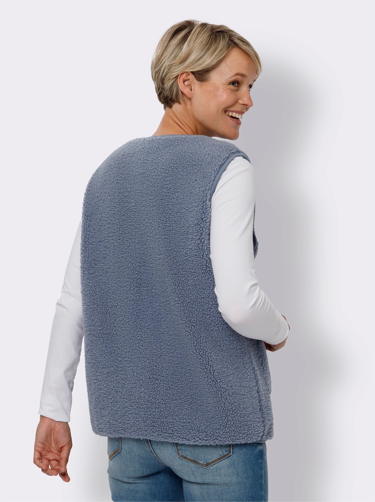Fleecegilet - duivenblauw