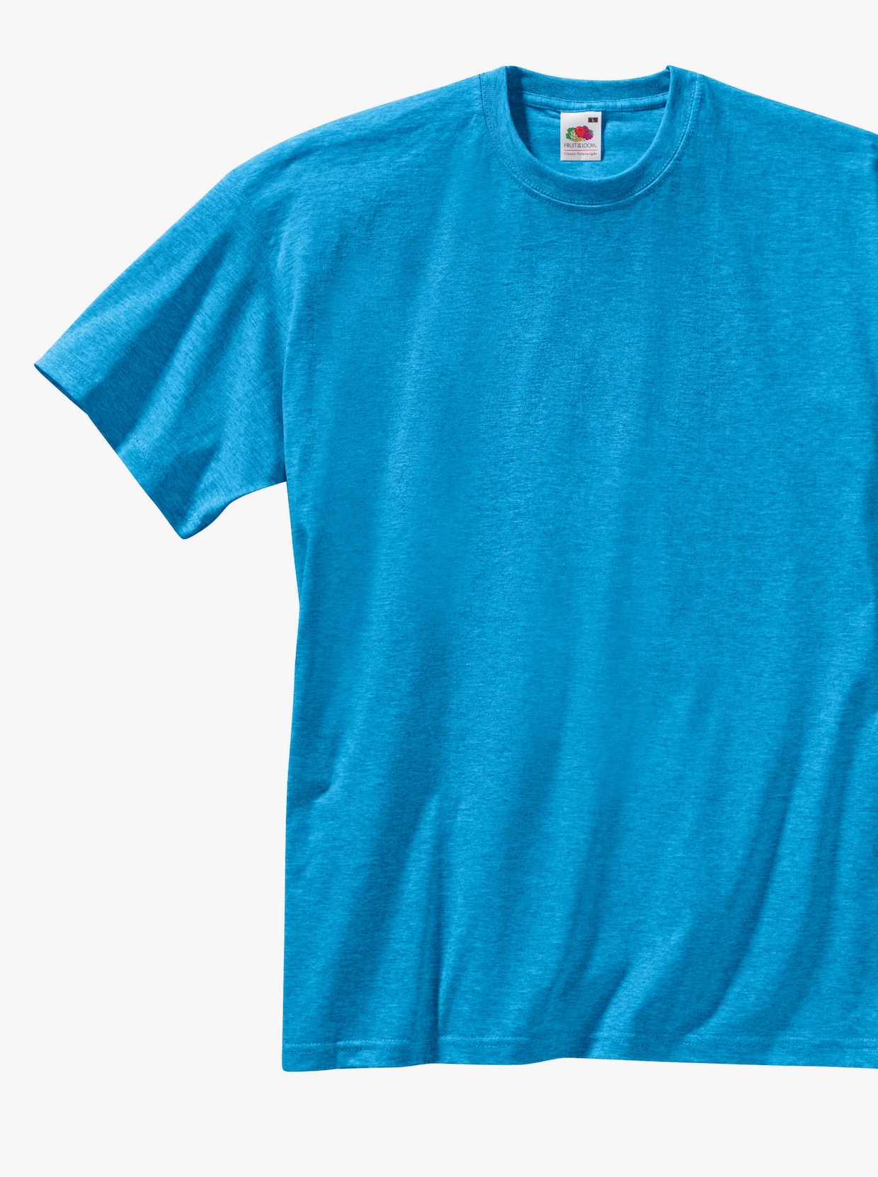 Fruit of the Loom Shirt - turquoise + wit
