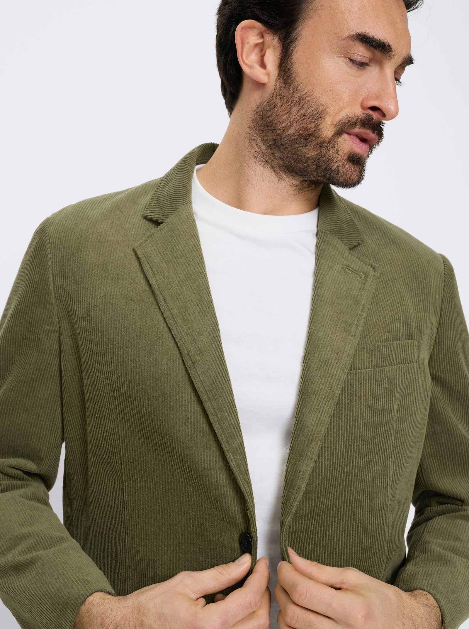 Marco Donati Sakko aus Cord, reine Baumwolle - oliv