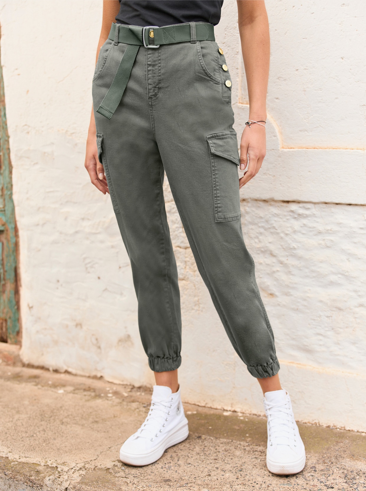 heine Pantalon cargo - kaki