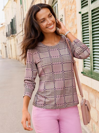 Langarmshirt - sesam-orchidee-bedruckt