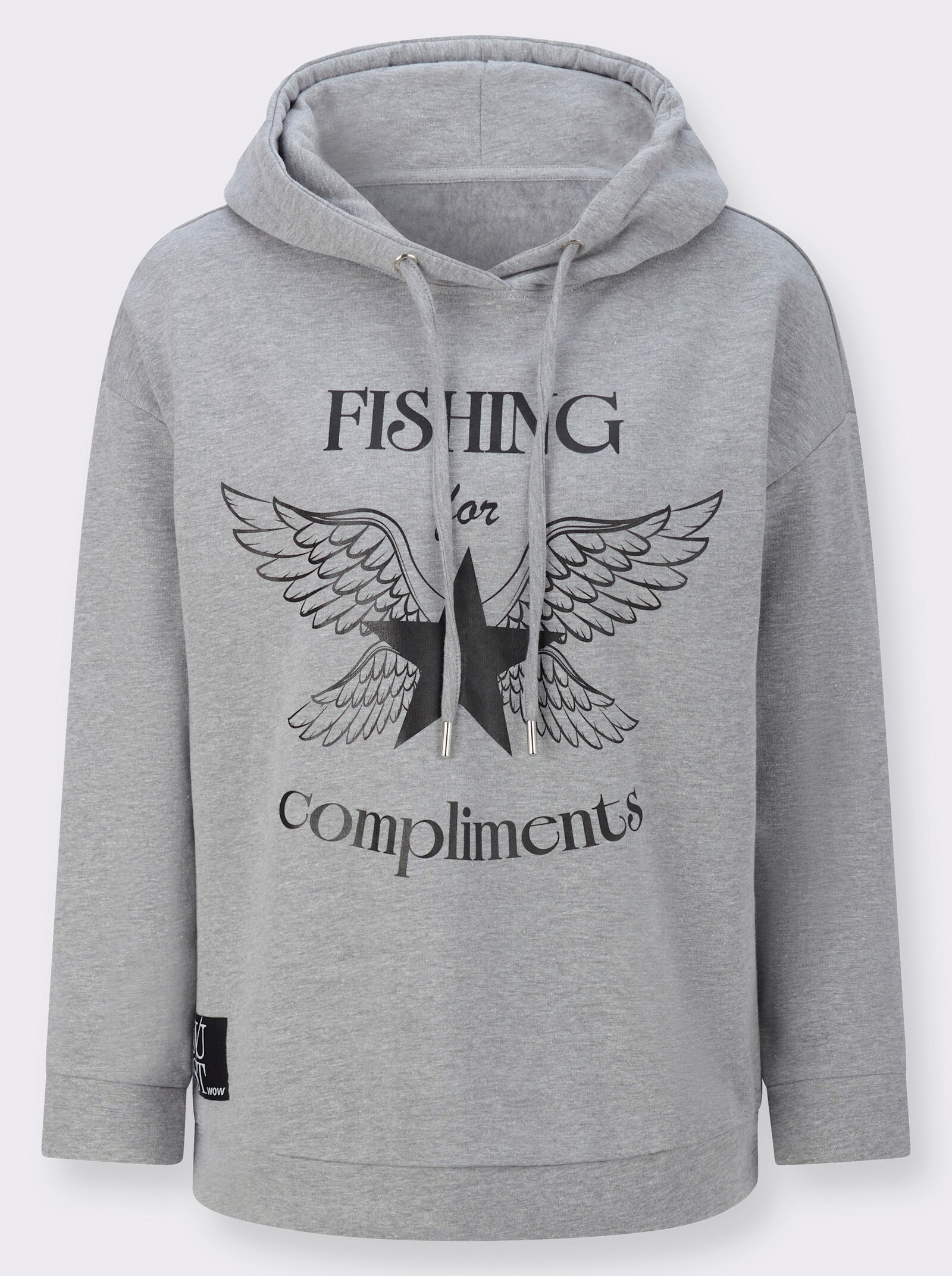 Sweatshirt mit Druck-Motiv - grau-meliert