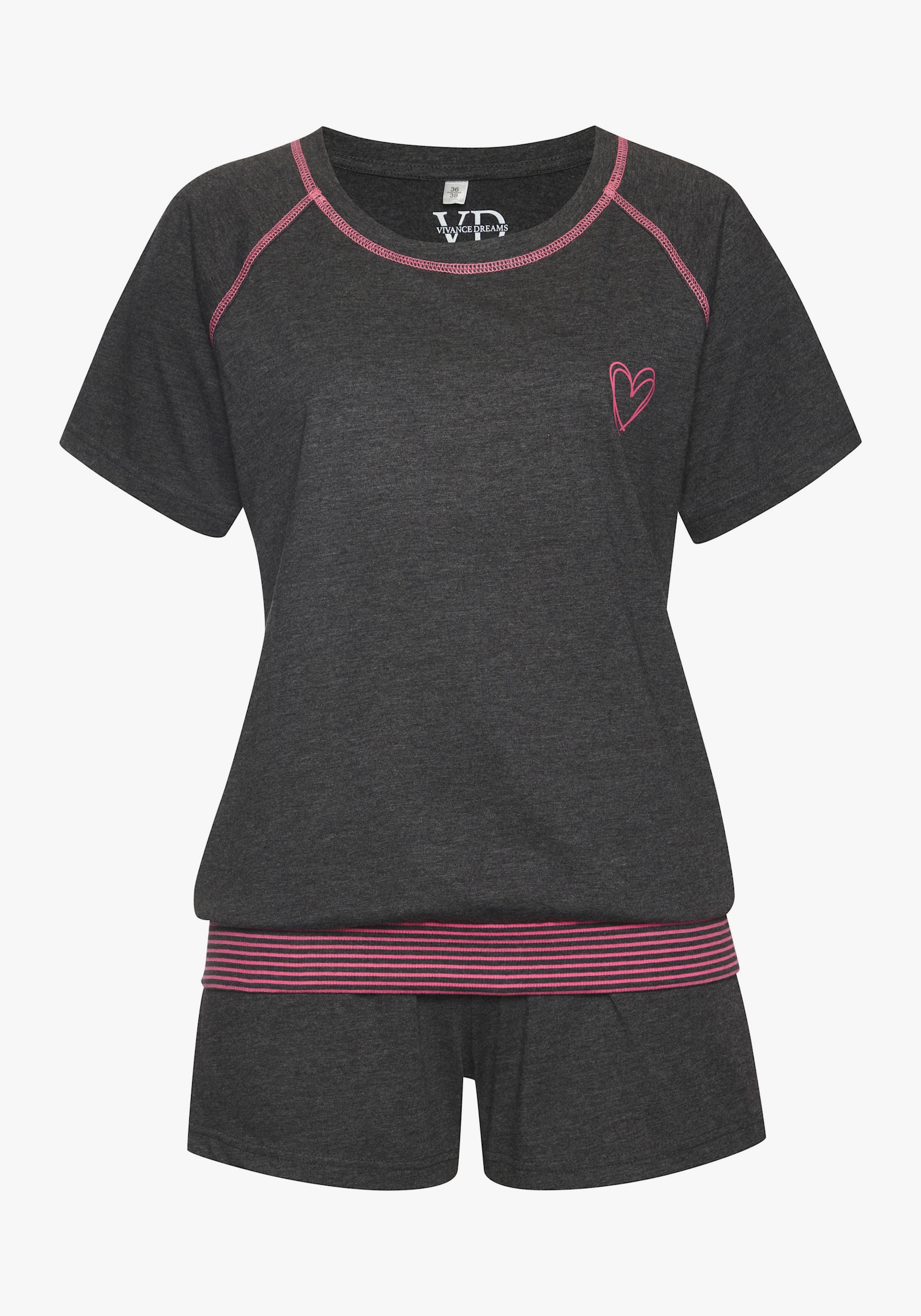 Vivance Dreams Pyjama court - anthracite chiné