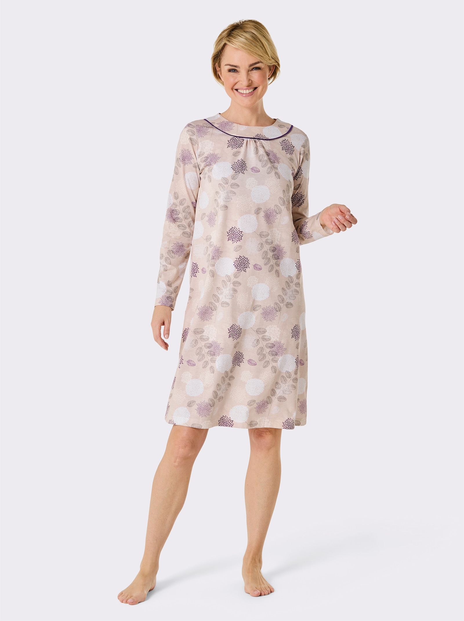 wäschepur Nachthemd - elfenbein-bedruckt