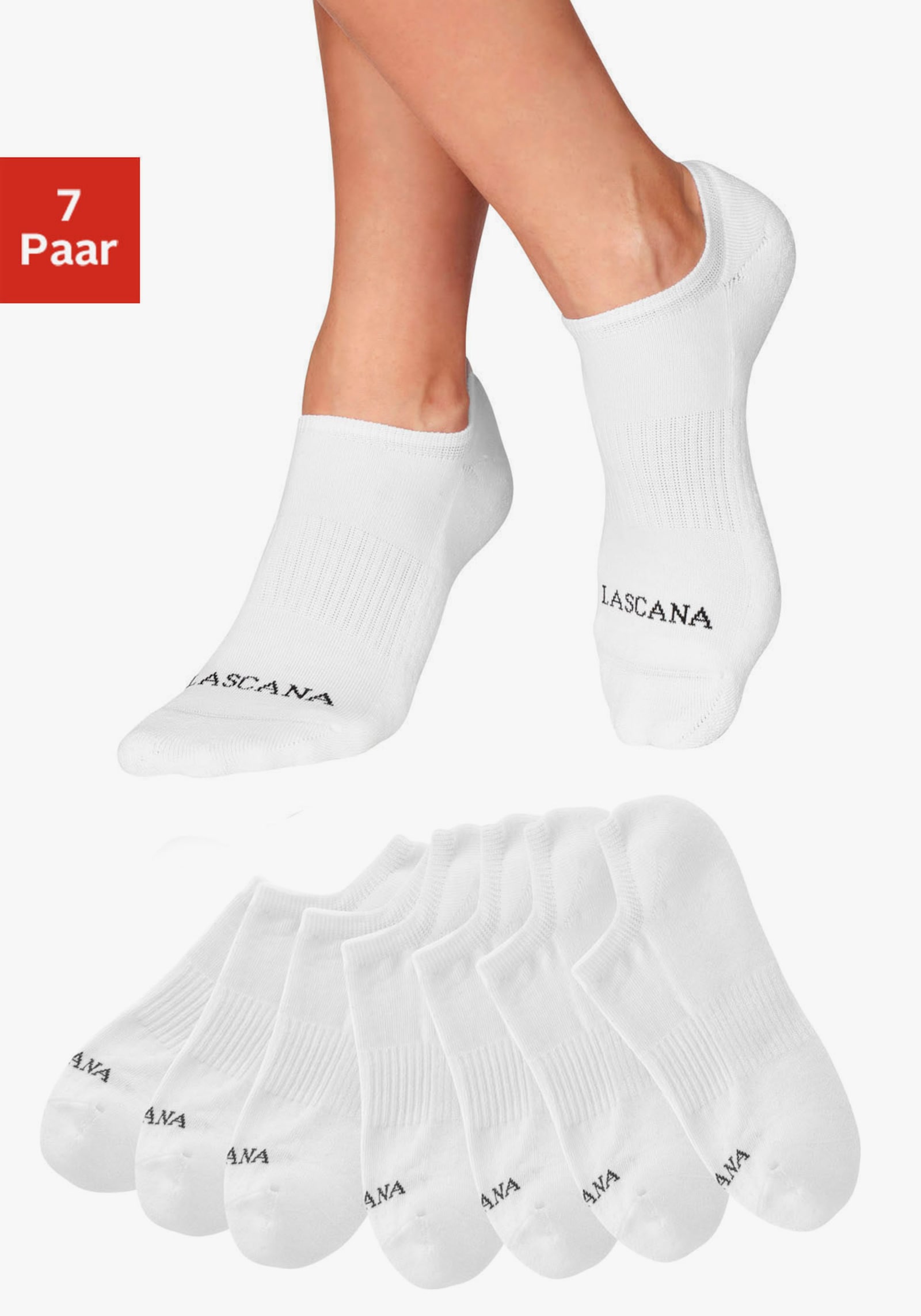 LASCANA ACTIVE Sneakersocken - 7x weiss