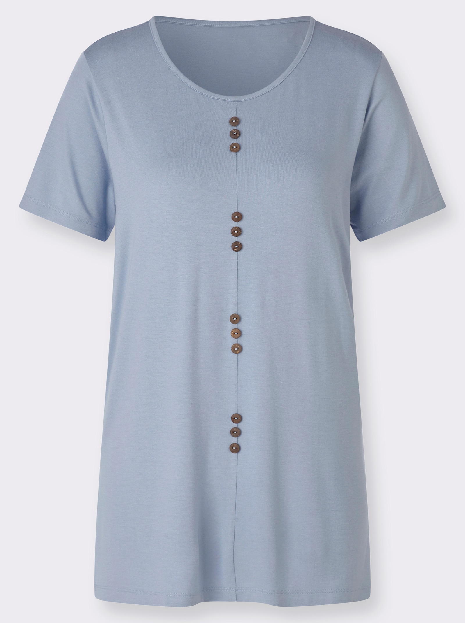 Longshirt mit Zierknöpfen - bleu