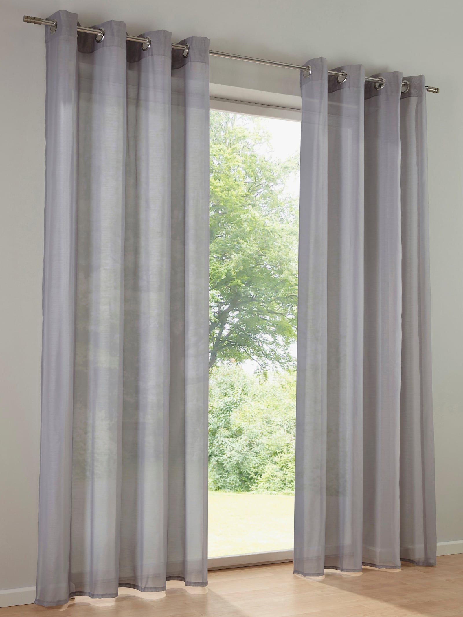 heine home Decoratieve vitrage - zilvergrijs