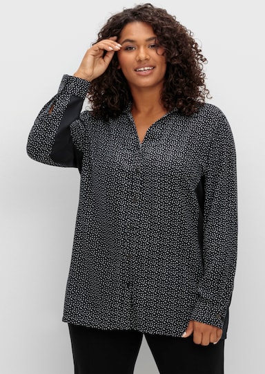 sheego Baumwollbluse - schwarz-gemustert