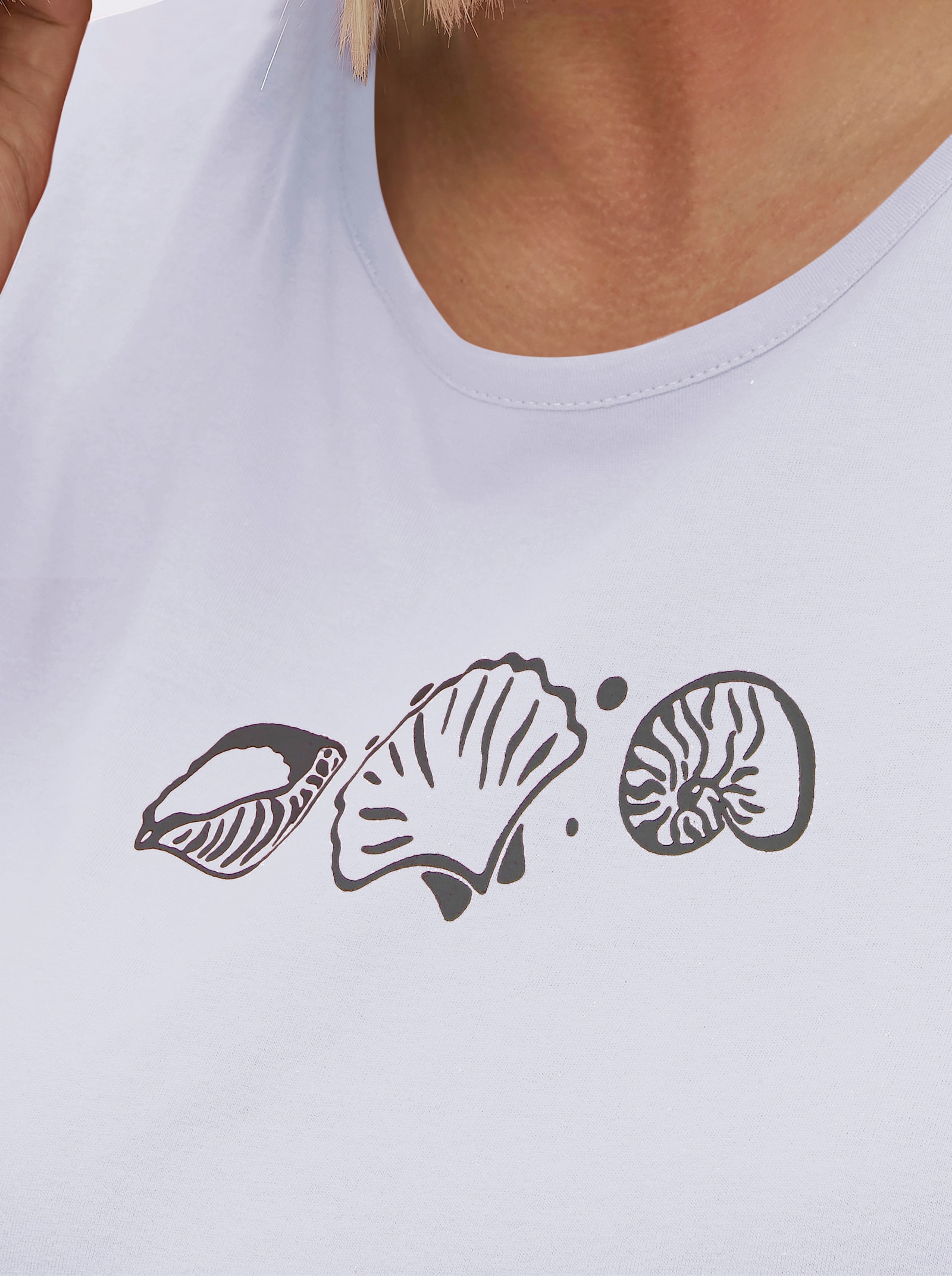 Shirttop mit Seitenschlitzen - weiß